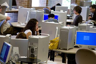 Woman working on computer