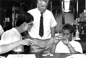 Photo of students in a science lab.