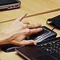 Image of a student using an assistive technology mouse