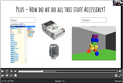 A screenshot from the Blockly webinar.