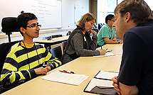 Image of a student in an interview