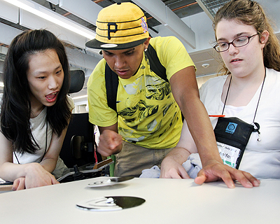 Image of students experimenting with new materials