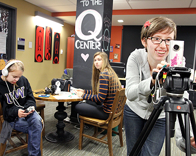 Image of students working with audio/visual eqiupment