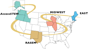 Map of Regional Alliances for Persons with Disabilities in STEM